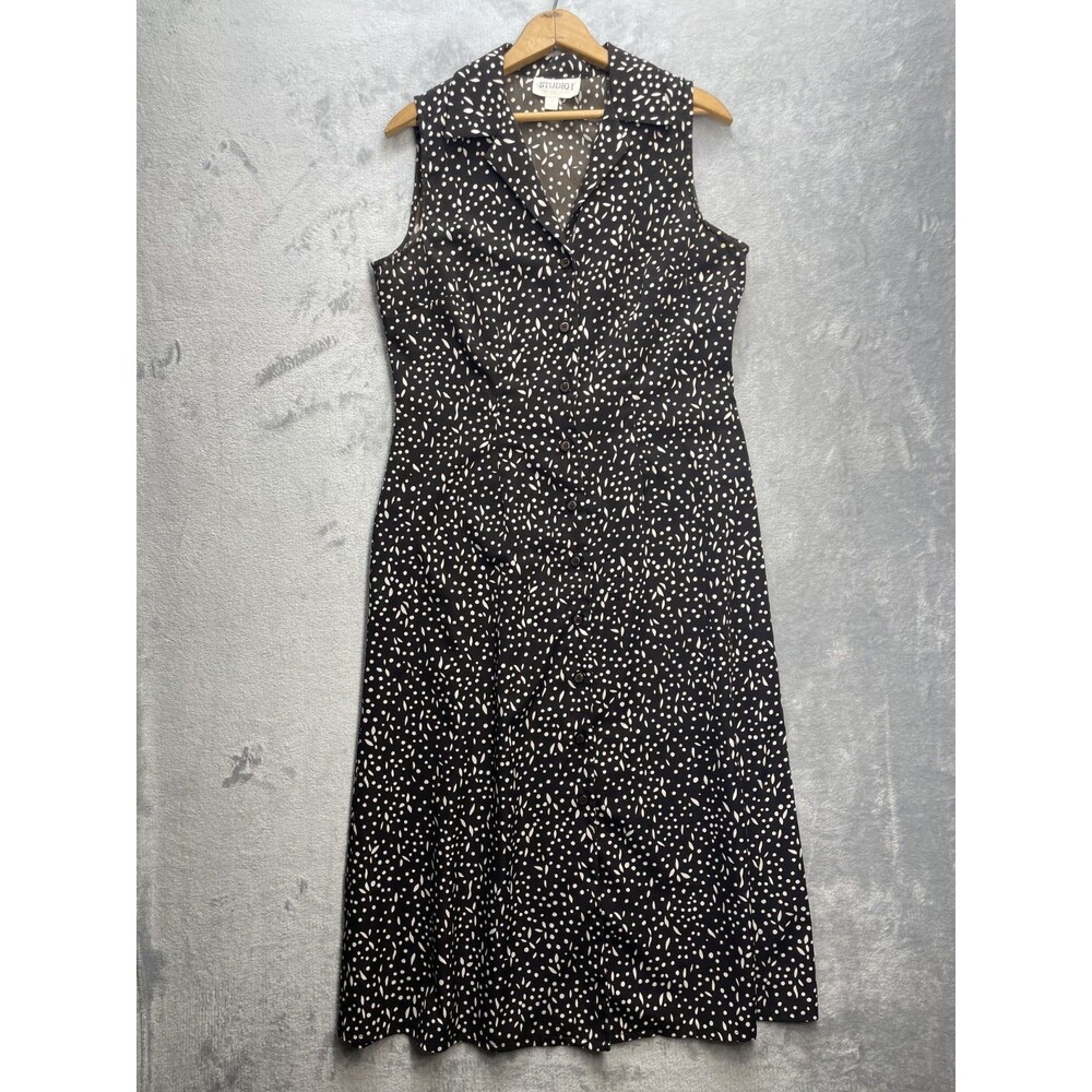 Vintage Studio I Brown/ Cream Maxi Button Dress Size 10